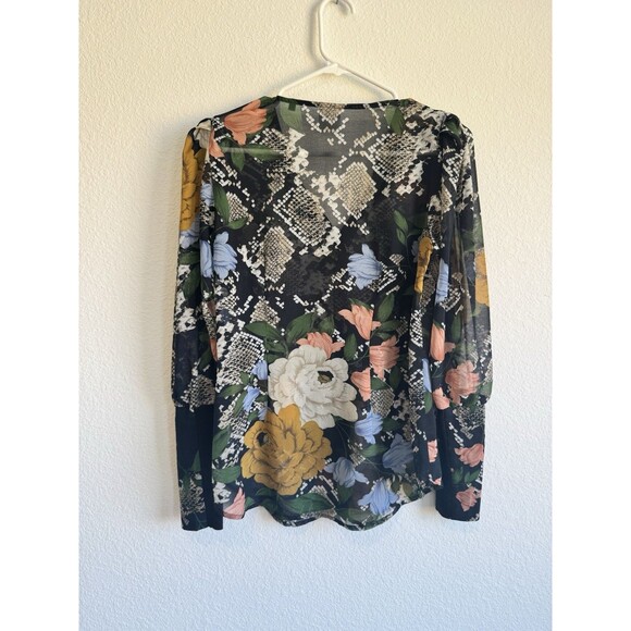 Cabi Women's Snake Charmer Blouse Floral Colorful Button Down Long Sleeve Small - Picture 5 of 8